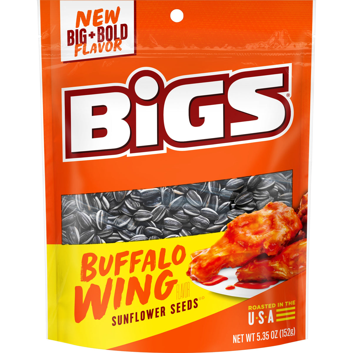 Big's Sunflower Seeds Buffalo Wing Peg Bags 5.35oz 12ct - candynow.ca