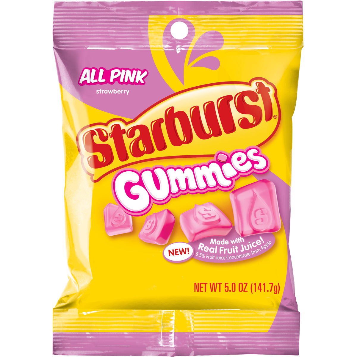 Starburst Gummy All Pink Peg Bag 5oz 12ct - candynow.ca