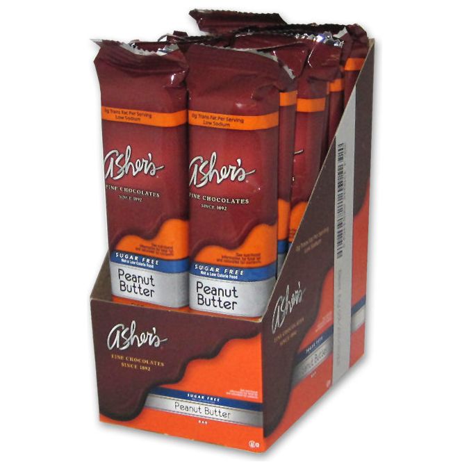 Asher's Sugar Free Chocolate - Peanut Butter 1.62oz 12ct - candynow.ca