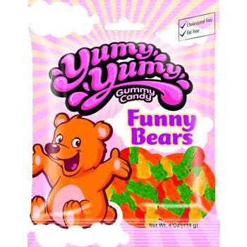 Yumy Yumy Funny Bears Peg Bag (Halal) 4oz 12ct - candynow.ca