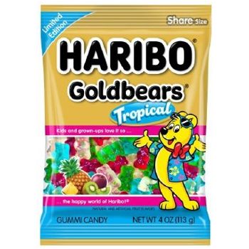 Haribo Gold Bears Tropical Peg Bag 4oz 12ct - candynow.ca