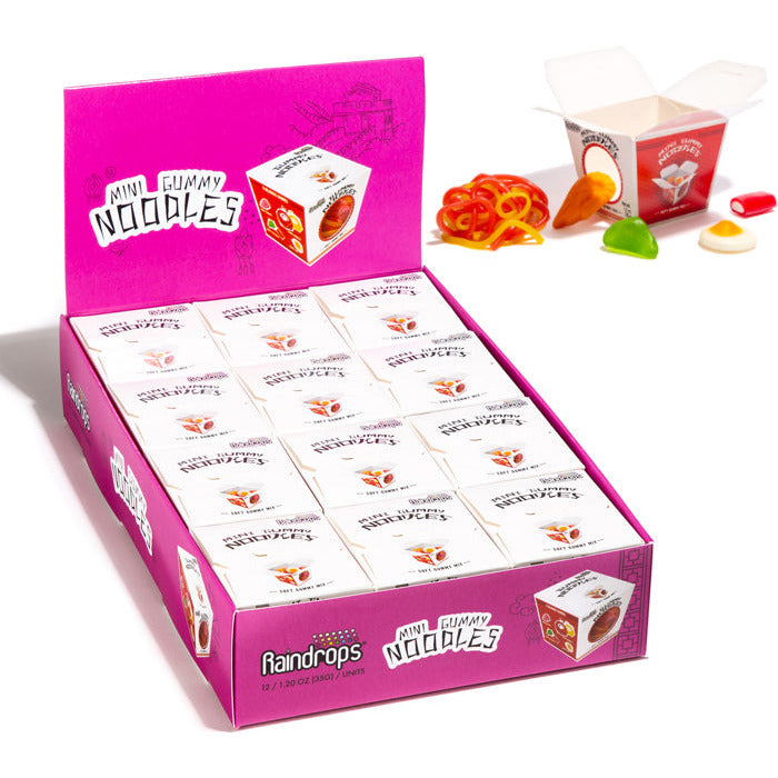 Raindrops Mini Gummy Noodles Display