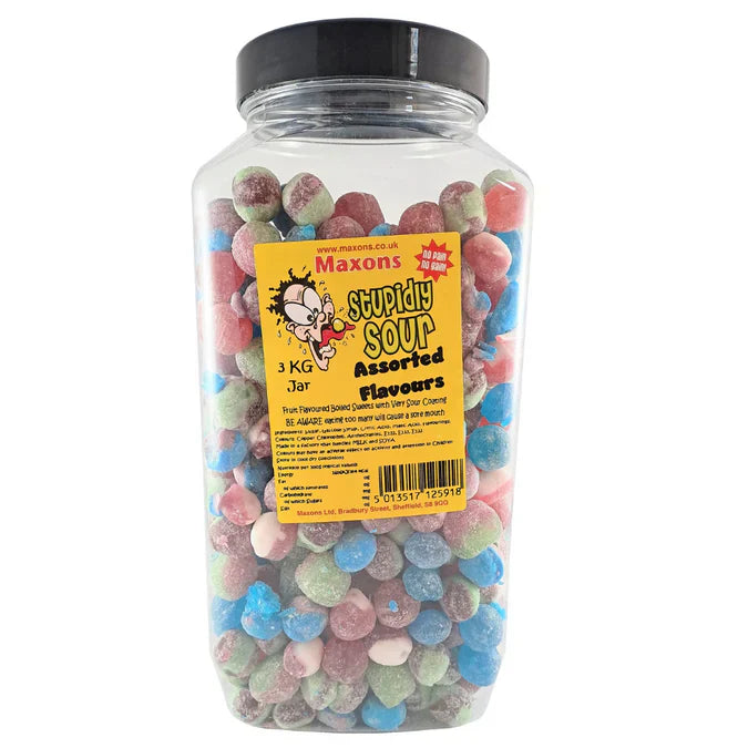 Maxon's Stupidly Sour Assorted Jar 3KG (UK)