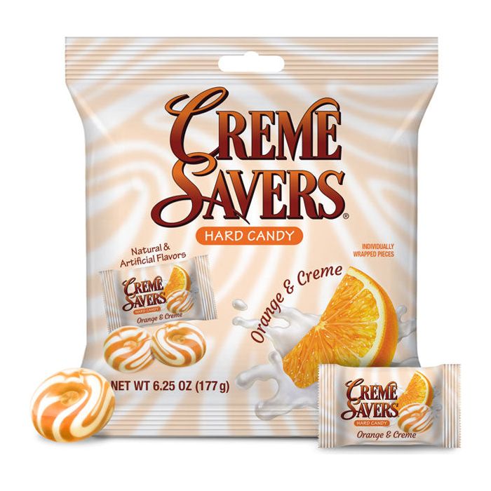 Creme Savers Orange Peg Bag 6.25oz 12ct - candynow.ca