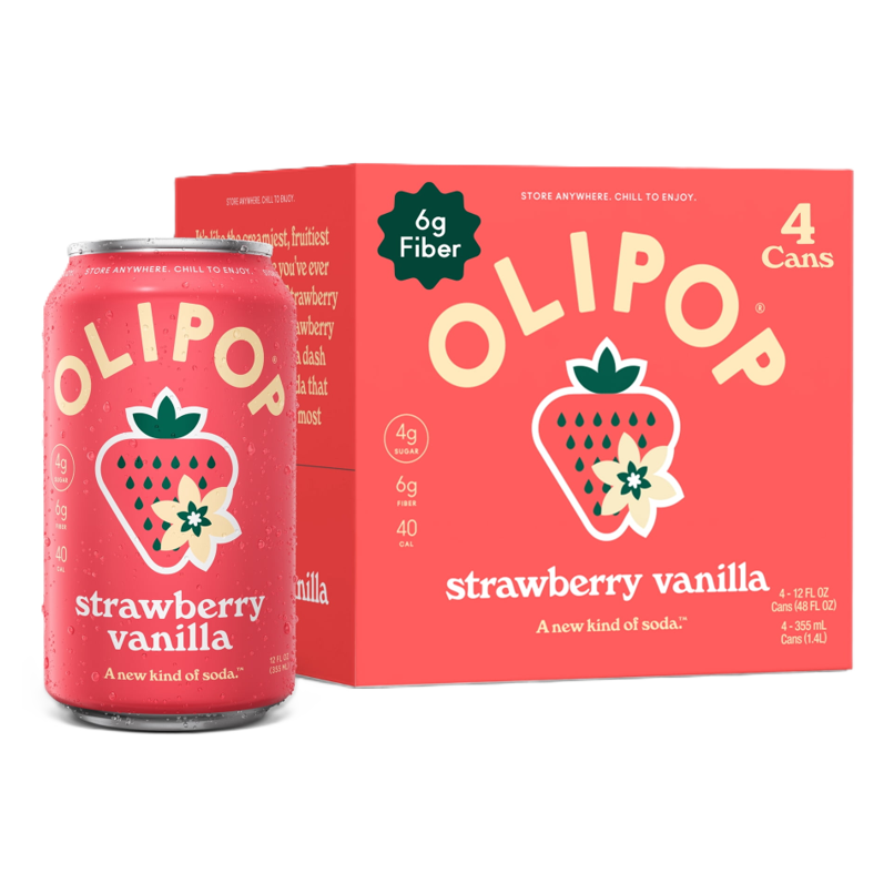 OLIPOP Strawberry Vanilla Soda 12oz