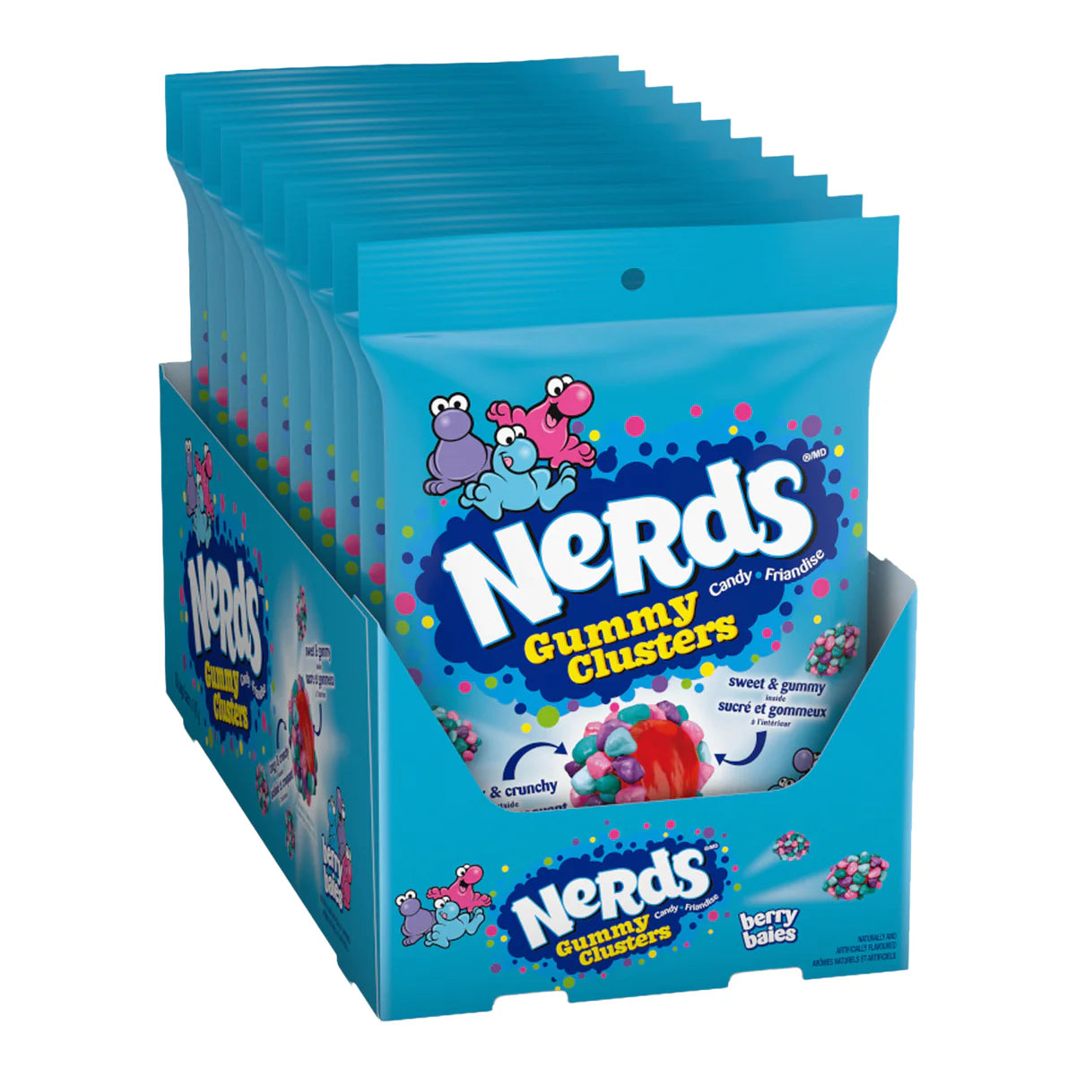 Canada Nerds Gummy Clusters Very Berry Peg Bag Display 142g 10ct (CAN) - candynow.ca