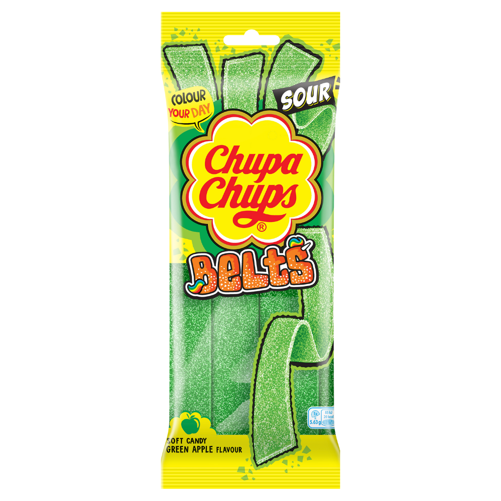 Chupa Chups Sour Apple Belts Peg Bag 90g (UK)