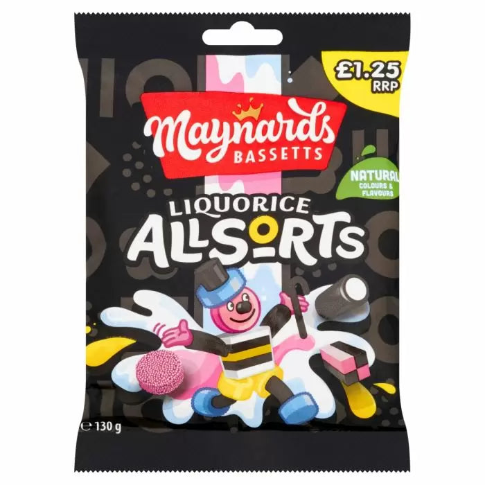Maynards Bassetts Liquorice Allsorts Bag 130g (UK)