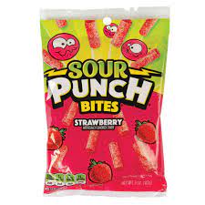 Sour Punch Strawberry Bites Peg 5oz 12ct - candynow.ca