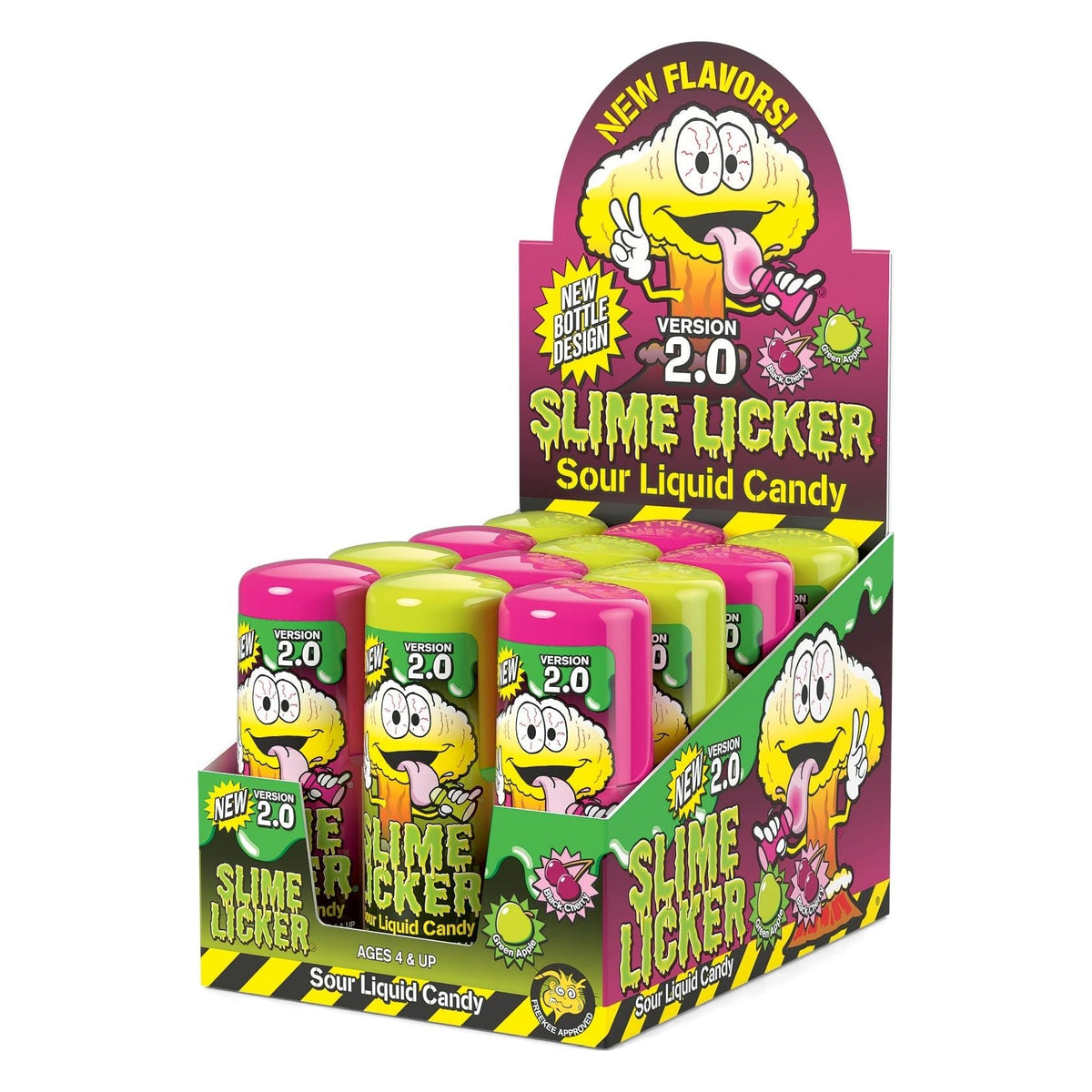 Toxic Waste Slime Licker 2.0 Green Apple & Black Cherry 2oz 12ct - candynow.ca