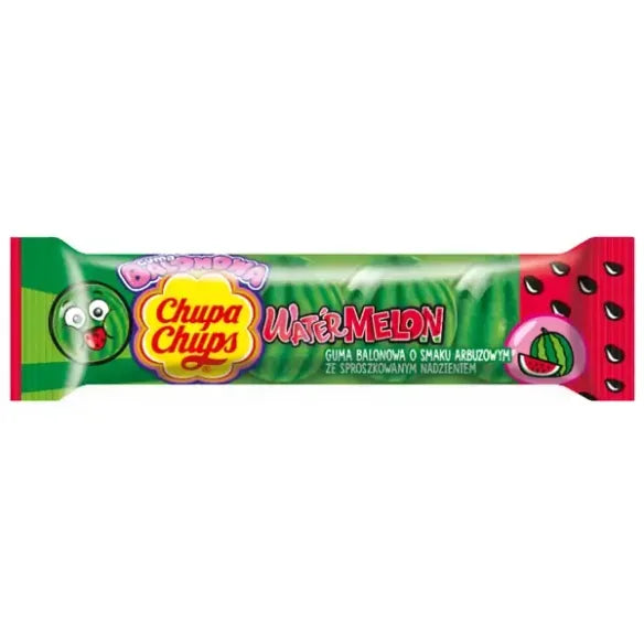 Chupa Chups Watermelon Flavored Bubble Gum with Powdered Filling 20g (Europe)