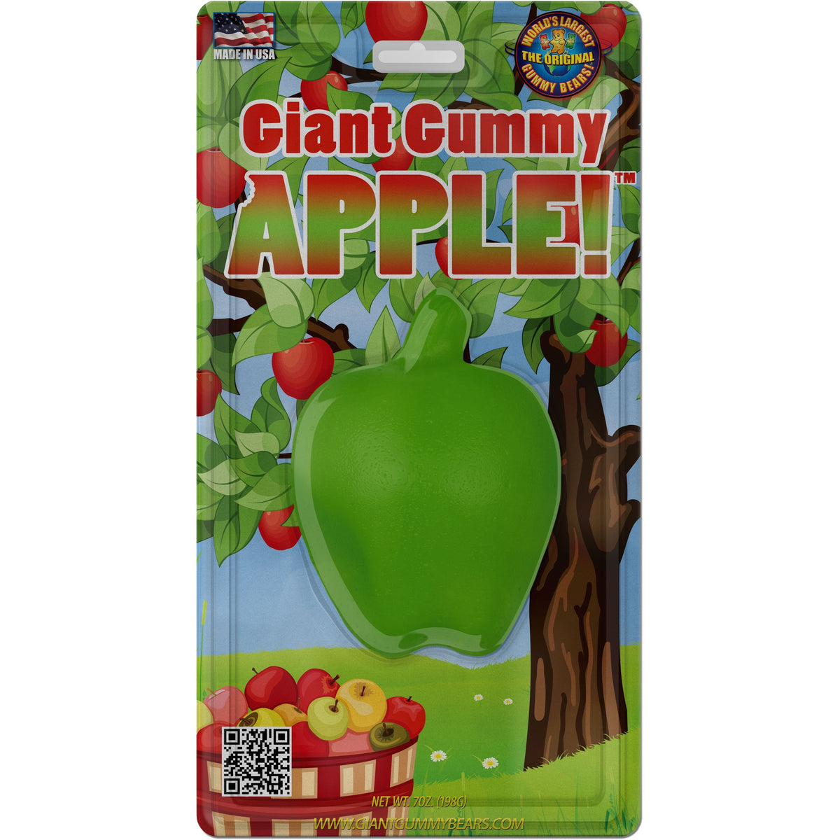 Giant Gummy Apple in Blister - Sour Apple 7oz (198g) 198g