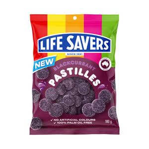 Life Savers Blackcurrant Pastilles 180g (Australia)