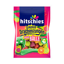 Hitschies Sour Dragon Tongues Brizzl Balls Peg Bag 100g (Europe)