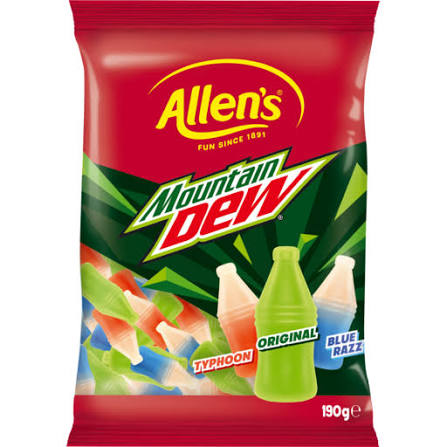 Allens Mountain Dew Bottles 190g (Australia)