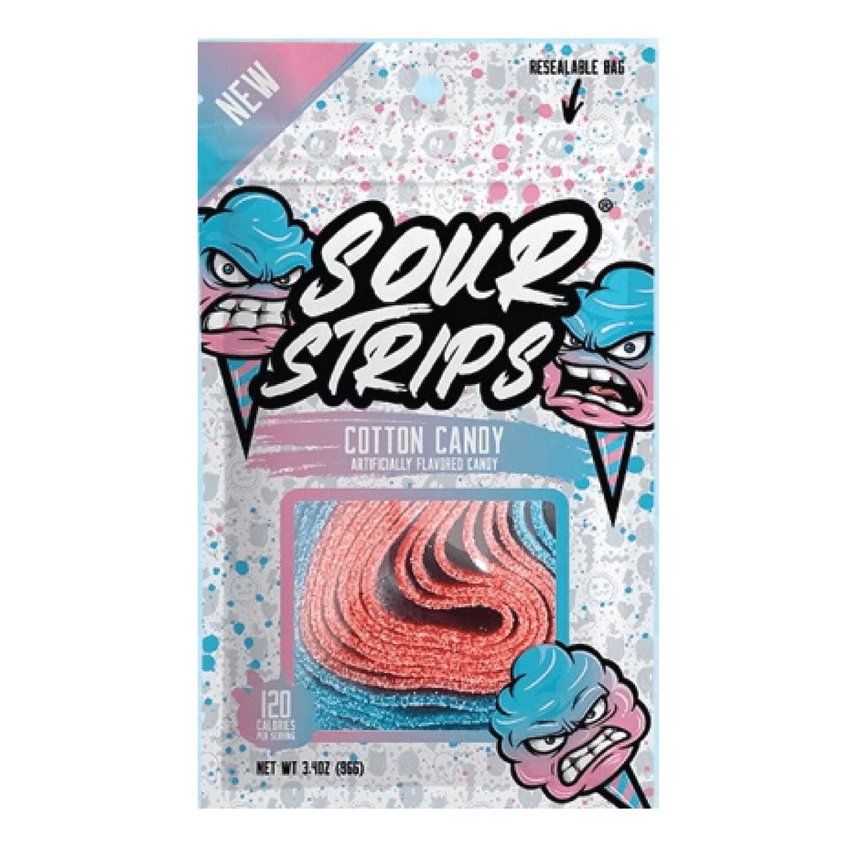 Sour Strips Peg Bag Cotton Candy 3.4oz