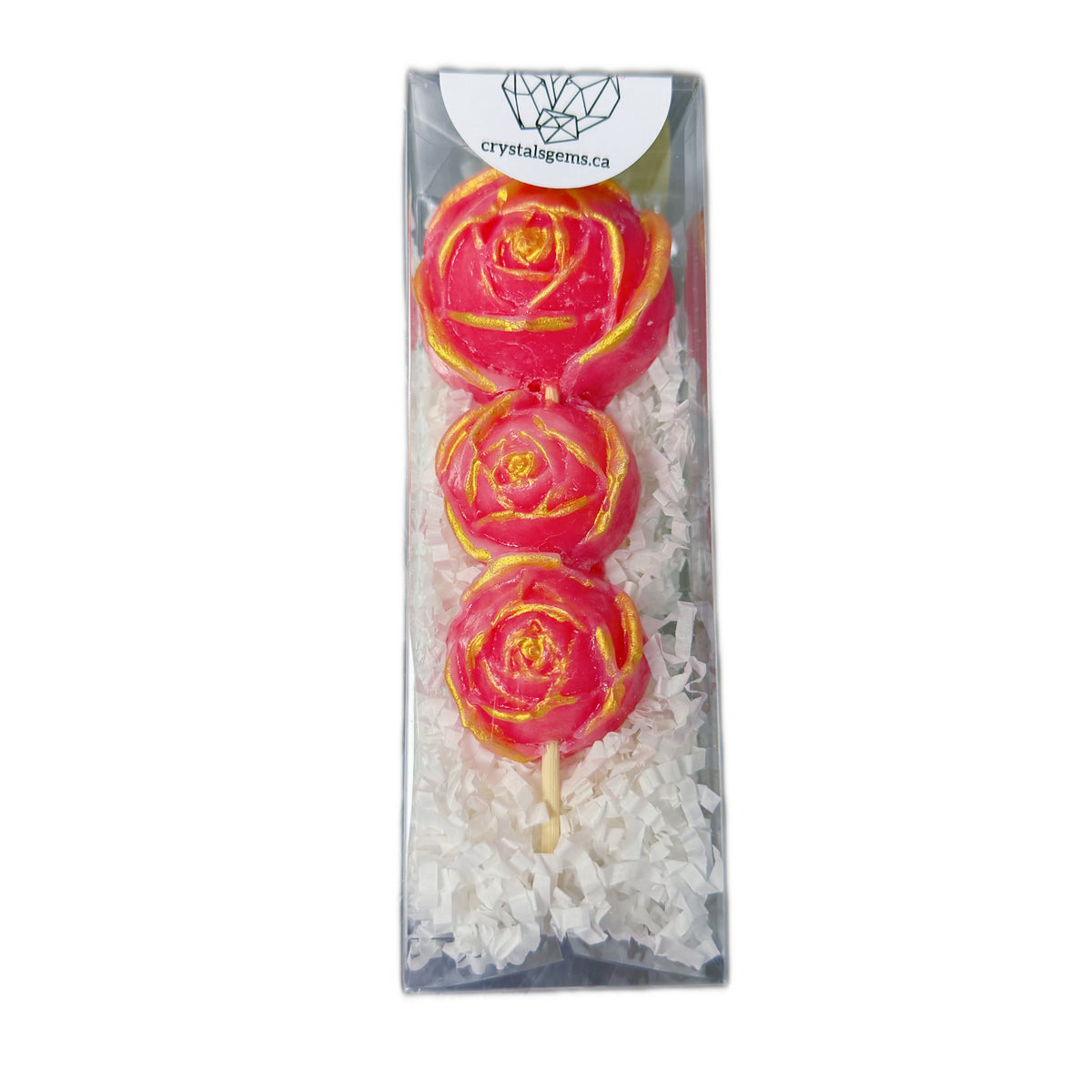 Crystal Gems Rose Pops Lychee Crystal Candy (Canada)