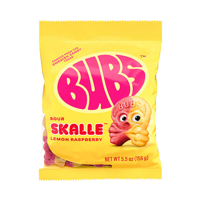 Bubs Sour Skalle Lemon Raspberry Vegan Peg Bag 156g
