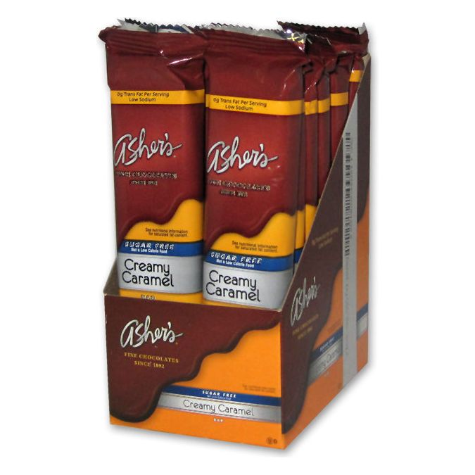Asher's Sugar Free Chocolate - Creamy Caramel 1.62oz 12ct - candynow.ca