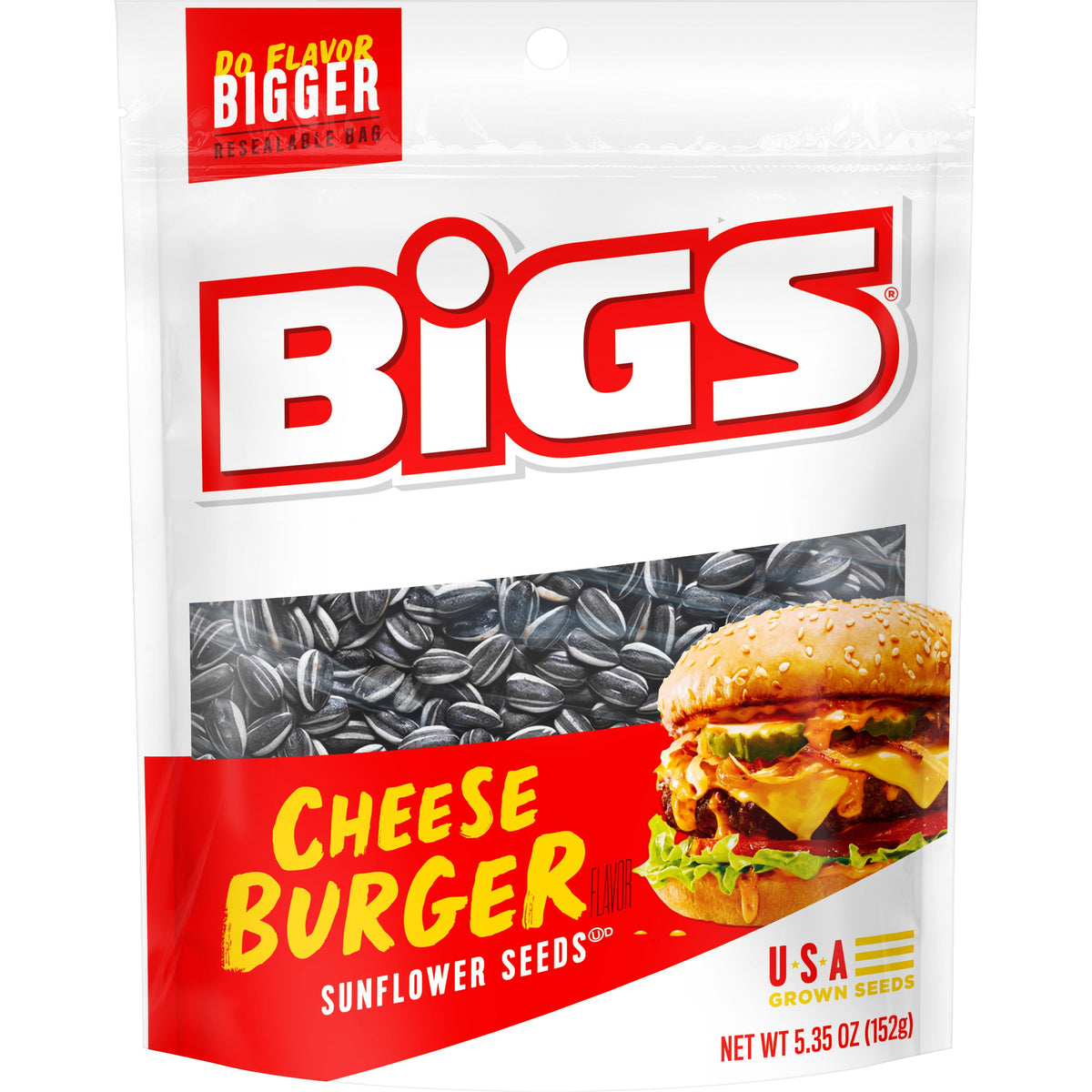Big's Sunflower Seeds Cheeseburger Peg Bags 5.35oz 12ct - candynow.ca