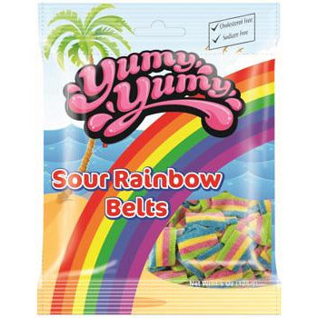 Yumy Yumy Sour Rainbow Belts Peg Bag (Halal) 4.5oz 12ct - candynow.ca