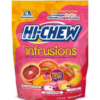 Hi Chew SUP Infrusions Orchard Mix (Juicy Blood Orange, Straw, Peach) 4.24oz 7ct - candynow.ca