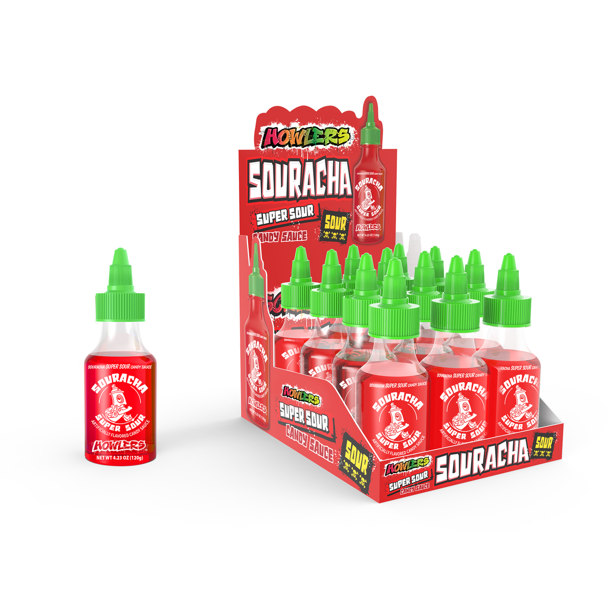 Howlers Souracha Super Sour Candy Sauce 4.23oz 12ct - candynow.ca