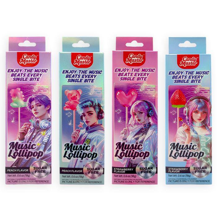4D Musical Lollipops Assorted Strawberry & Peach 0.6oz