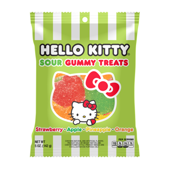 Hello Kitty Sour Gummi Treats Peg Bag 5oz