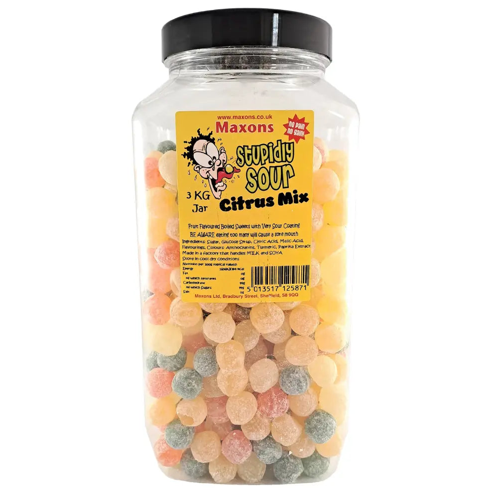 Maxon's Stupidly Sour Citrus Mix Jar 3kg (UK)