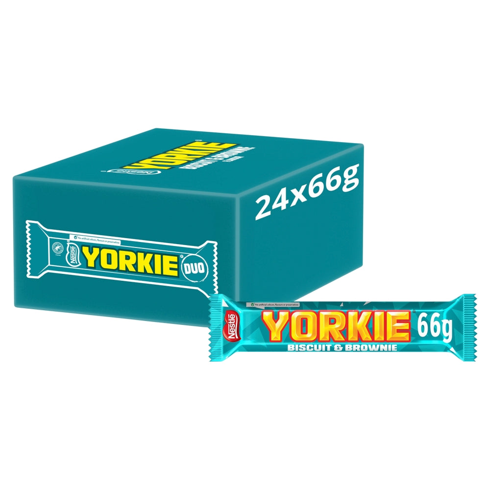 Yorkie Duo Biscuit & Brownie Chocolate Bar 66g  (UK)