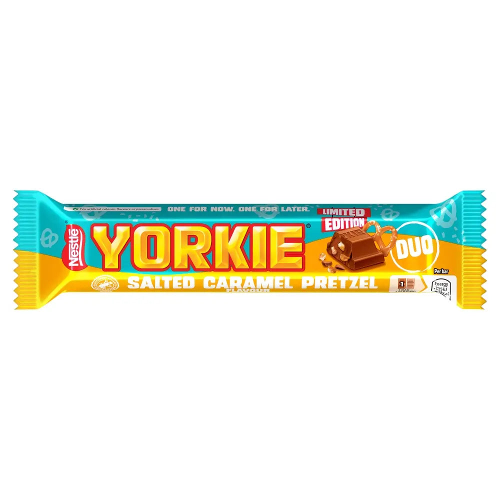 Yorkie Salted Caramel Pretzel Milk Chocolate DUO Bar 66g (UK)