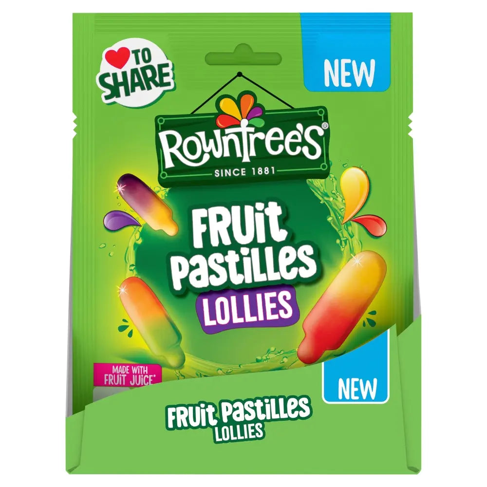 Rowntree's Lollies Fruit Pastilles Sweets Bag 130g (UK)