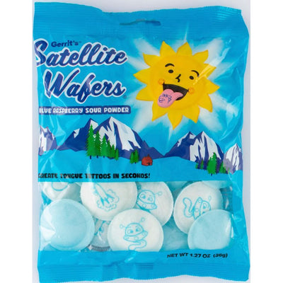 Satellite Wafers Blue Raspberry With Tongue Tattoo Bag 1.27oz