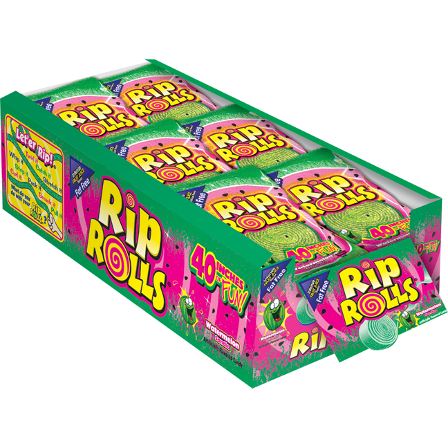 Rip Rolls Watermelon 1.4oz 24ct - candynow.ca