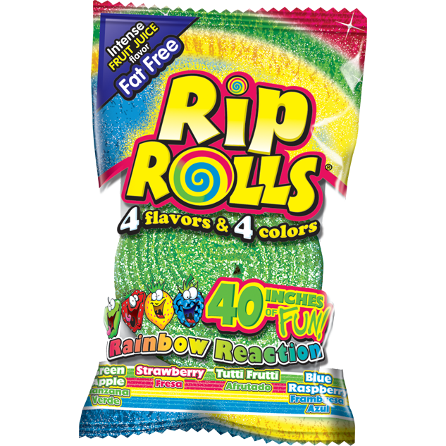 Rip Rolls Rainbow Reaction 1.4oz 24ct - candynow.ca