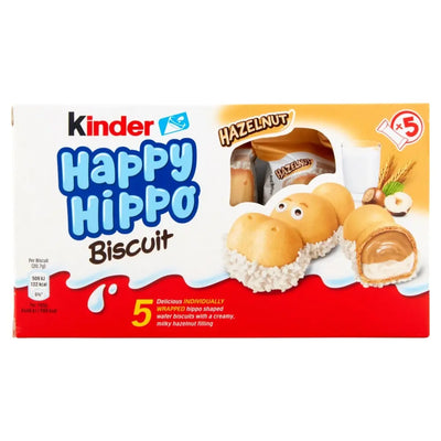 Kinder Happy Hippo Hazelnut Cream Biscuits 5 Pack (UK)