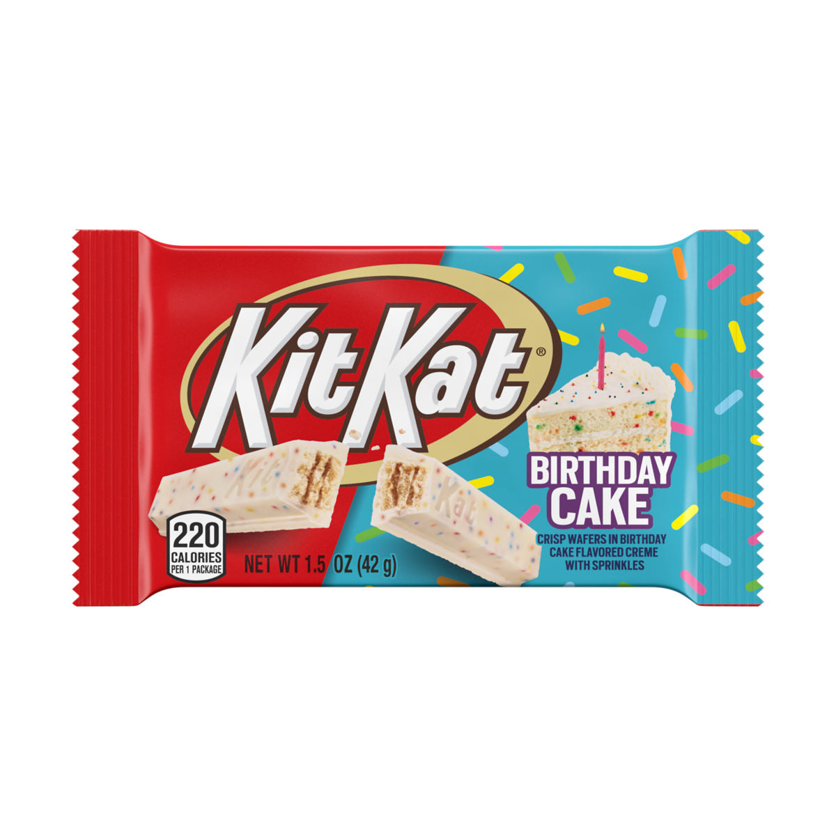 Kit Kat Birthday Cake White CrÃ¨me with Sprinkles 1.5oz 24ct - candynow.ca