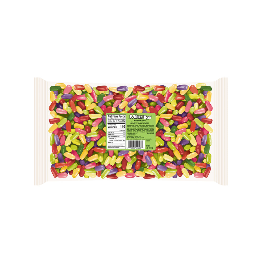 Mike & Ike Sour Mega Mix Bulk 2.04kg (4.5lb) 1ct - candynow.ca
