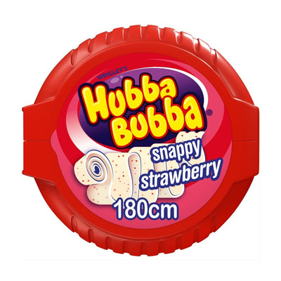 Hubba Bubba Snappy Strawberry Bubblegum Mega Long Tape 56g (UK)