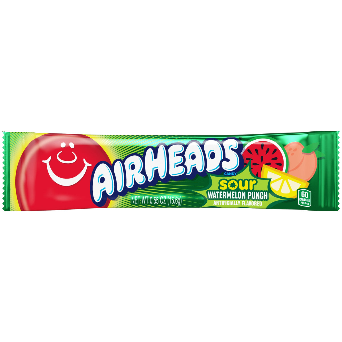 Airheads Singles Sour Watermelon Punch 0.55oz 36ct - candynow.ca