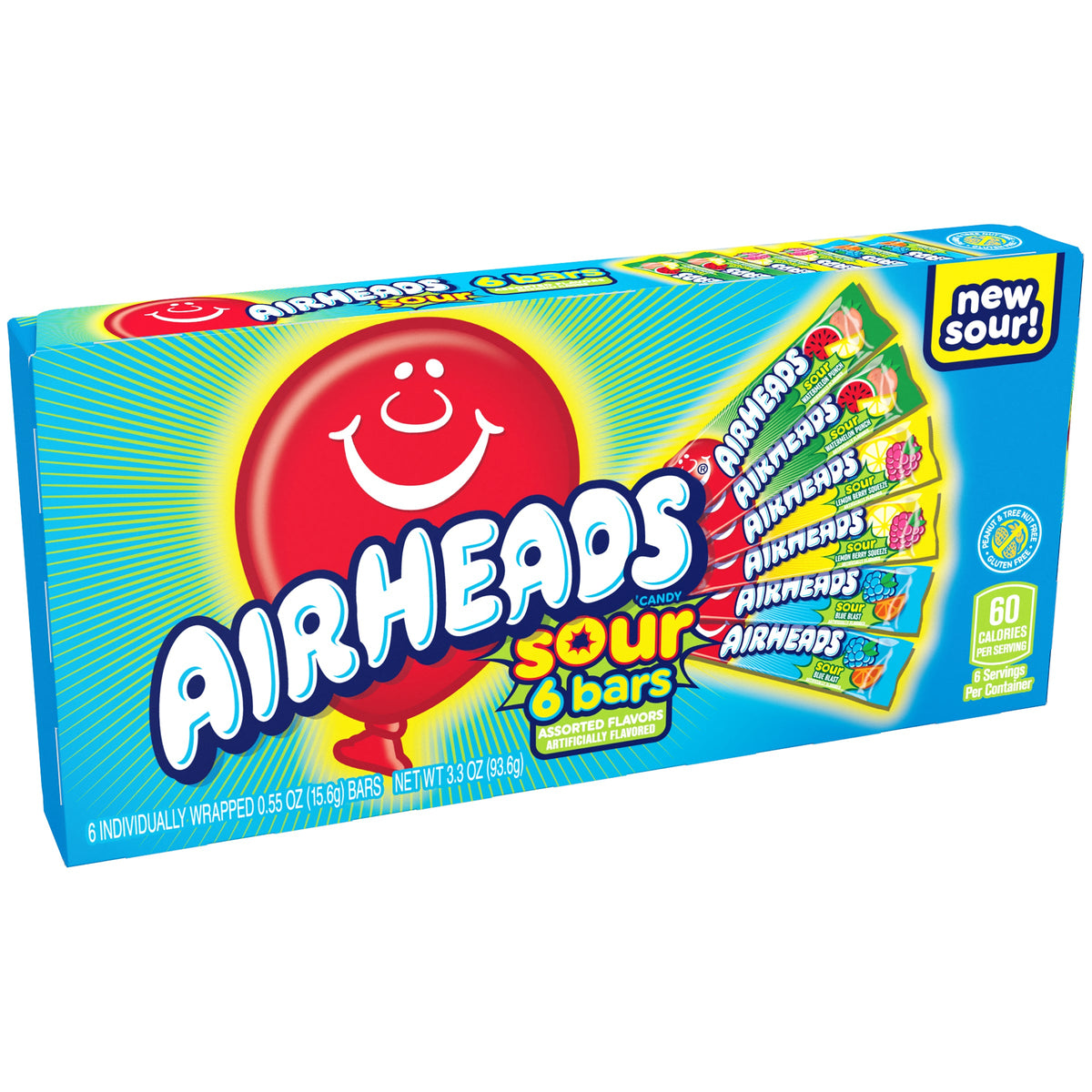 Airheads Sours Theater Box 3.3oz 12ct - candynow.ca