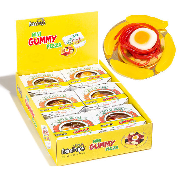 Raindrops Mini Gummy Pizza Display 12ct - candynow.ca