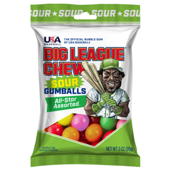 Big League Chew Gumballs Sour Peg Bag 30z