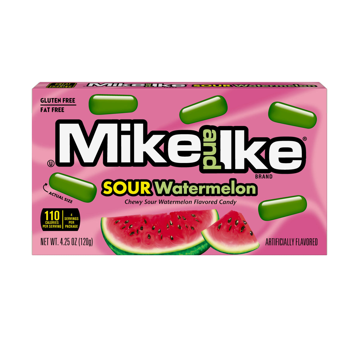 Mike & Ike Theater Box Sour Watermelon 4.25oz 12ct - candynow.ca