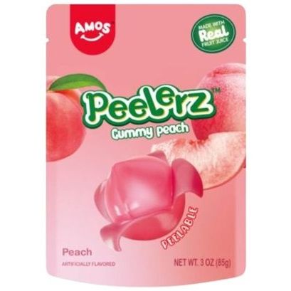 Amos Peelerz Gummy Peach 3oz 24ct - candynow.ca