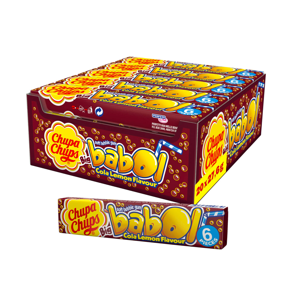 Chupa Chups Big Babol Bubblegum Cola Lemon 27.6g (Europe)