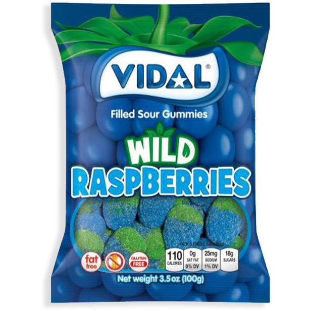 Vidal Gummi Sour Wild Raspberry Peg Bag 3.5oz 14ct - candynow.ca