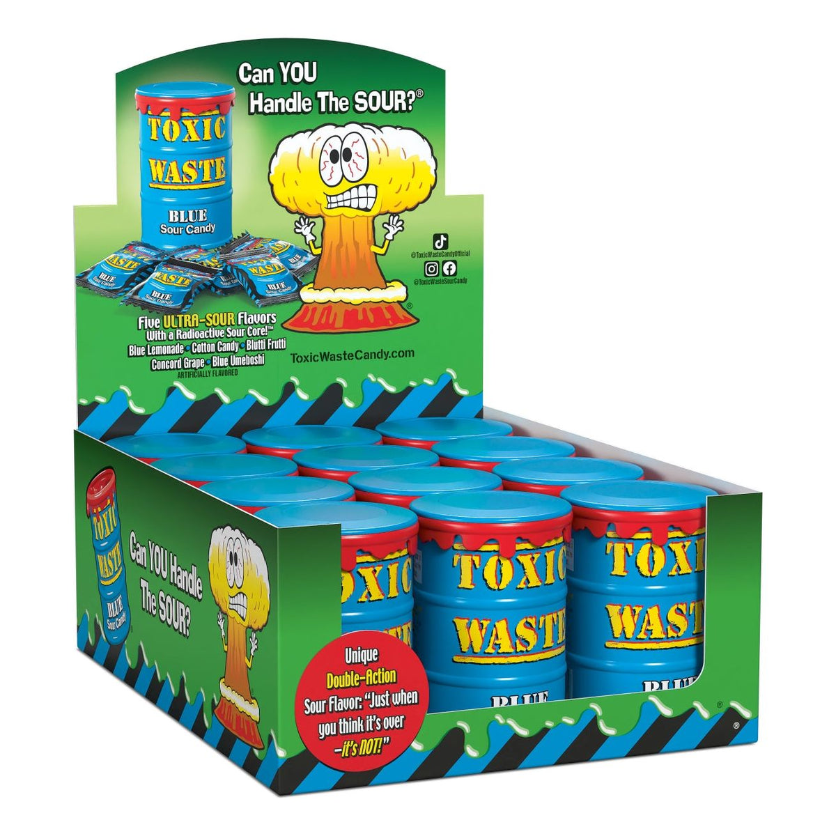 Toxic Waste Drums Blue 1.48oz 12ct - candynow.ca