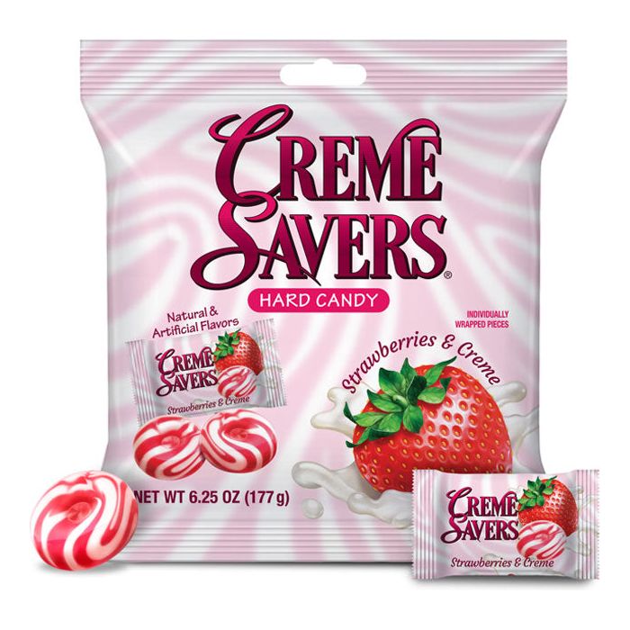 Creme Savers Strawberry Peg Bag 6.25oz 12ct - candynow.ca